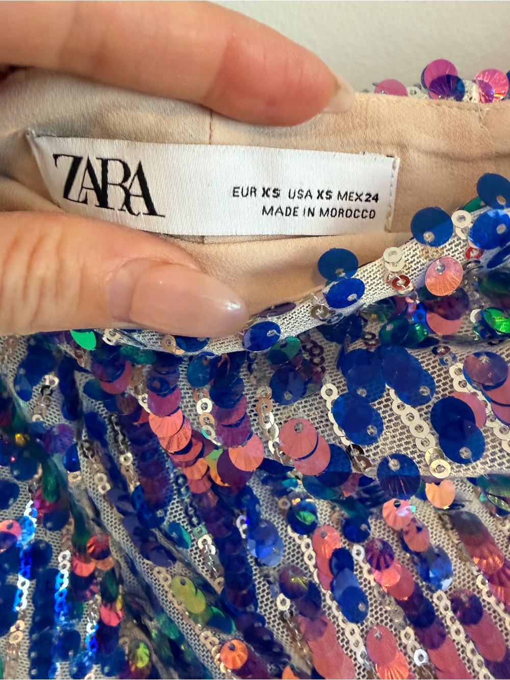 Zara Multi-Color Sequin Ruffle Mini Skirt - Picture 3 of 3